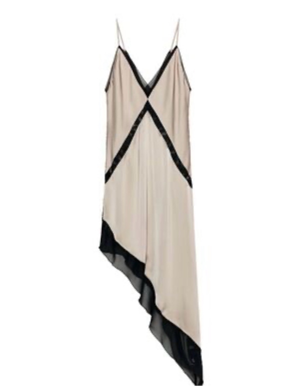Zara satin effect asymmetrical midi dress - Picture 4 of 5